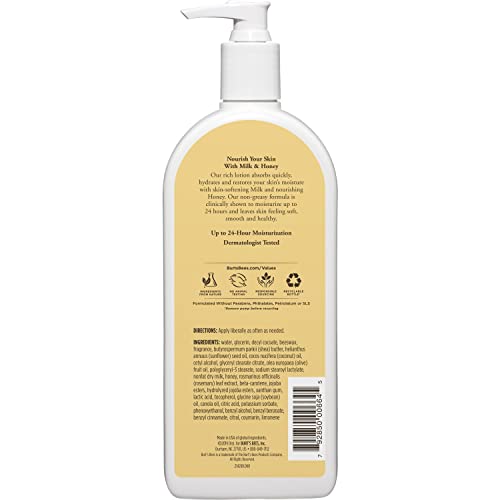 Burt's Bees Body Lotion for Normal to Dry Skin with Milk & Honey, 12 Oz (Package May Vary) - image 2