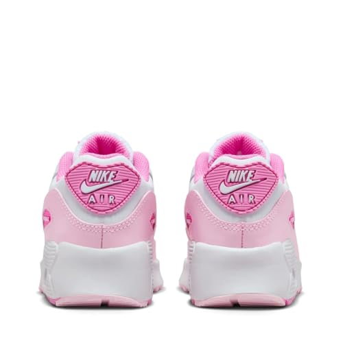 Nike Air Max 90 Little Kids' Shoes (FZ3558-100, White/Pink Foam/Playful Pink)4