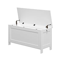 Panana Large Storage Box Clothes Toy Chest, Wooden Bench Seat Ottoman Multi-Purpose Organizer Bedding Blanket Trunk Container with Lid (100CM)