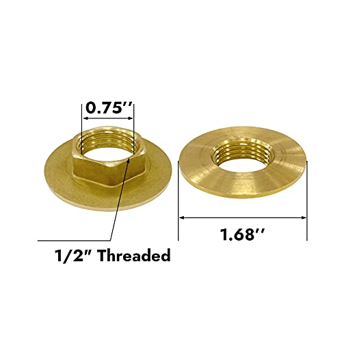 Gotonovo Lock Nuts To Secure Faucet 1/2 Inch Brass For Installation Kit Of Faucet Bathroom Pop-Up Locknuts 2 Pack thumb #2