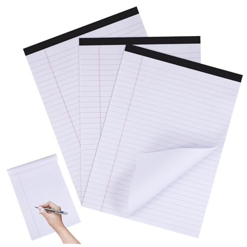 Bloc-notes A4 blanc grand format à réglure lignée avec 30 feuilles pour écritures nettes