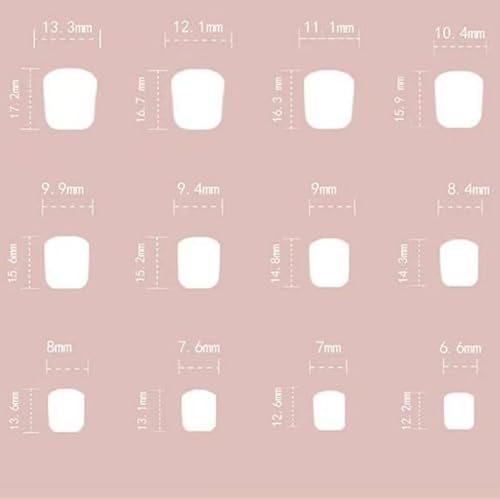Image of Blue French Tip Nail Press ons Short Square Press on Nails Glossy Fake Nails Acrylic Full Cover Glue on Nails Reusable Artificial Finger Nail Nude Stick on Nail for Women Girls Manicure 24PCS