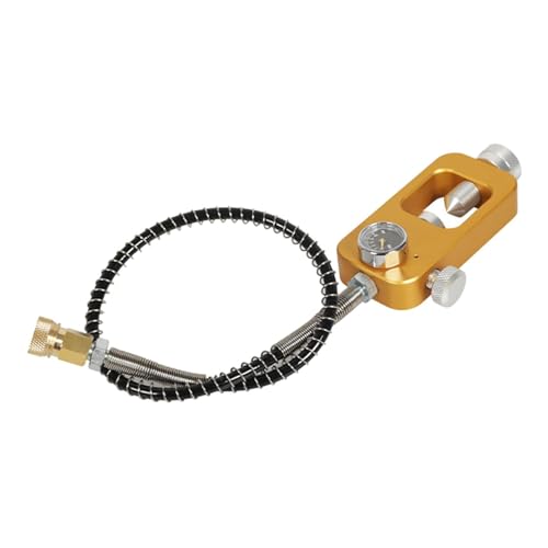 MotiveTech Adaptador de Recarga de Buceo con Interfaz de 8 Mm Fácil de Leer, Profesional Y Funcional, Transmisión de Aire Y Manguera Resistentes Al Desgaste, Oro