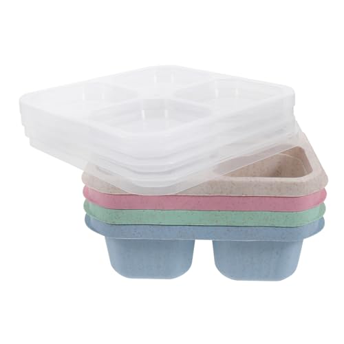 Cabilock 4pcs Snack Storage Box Lid Dried Fruit Tray Fruit Box Snack Nut Container Portable Snackle Container