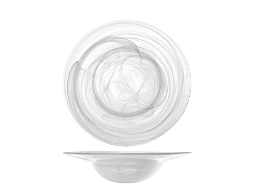 H&H Alabaster Set 6 platos para pasta, vidrio, blanco, 23.5cm