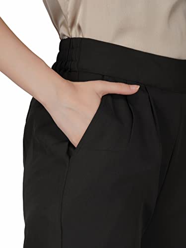 Image of fabcoast High Waist Wide Leg Loose Relaxed fit Women Pants - Flare Style, Half Waistband, Soft and Breathable Fabric - Ideal for Casual and Formal Wear.