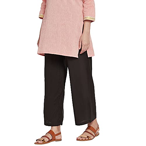 Image of GO COLORS Soft Viscose Basic Palazzo Full Length for Women| Breathable, Mid Rise, Relaxed Fit