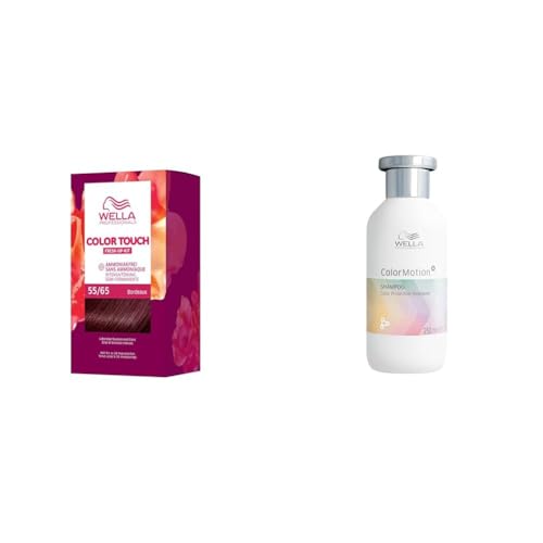 Vorteils-Set für gefärbtes Haar: demi-permanente Haarfarbe ohne Ammoniak in 55/65 Bordeaux (130 ml) & ColorMotion+ Farbschutz-Shampoo mehr Glanz und Widerstandskraft (250 ml)
