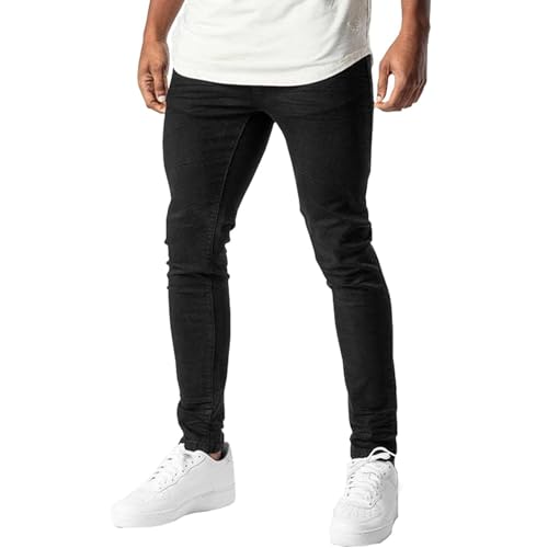 Maiyifu-GJ Slim Fit Stretch Jeans for Men Fashion Skinny Biker Jeans Tapered Leg Hip Hop Denim Pants with Multiple Pockets4