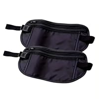 Kit 2 Pochete Doleira, Porta Dinheiro Notas Viagem Internacional Anti Roubo Invisível Segura Imperméavel Para Celular Cartão Chaves Cor Preto