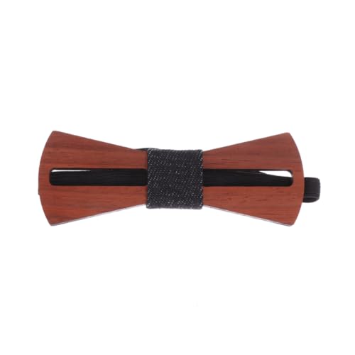WOFASHPURET Mens En Bow Tie Wedding Unique Design Wooden Bowtie Elastic Band Necktie Natural Wood Material Wood