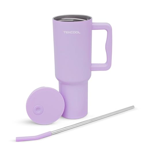 Image of Tumbler with lid and Straw 1200ML Cup Stainless Steel Hot and Cold with Handle and Lid 2 Straw Vacuum Insulated Tumbler for Water, Iced Tea or Coffee Office Gym Travelling