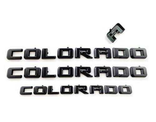Image of Overlay Door Rear Emblems Letters 3D Badge Nameplate Replacement for 2023+ Colorado 3PCS (Matte Black)