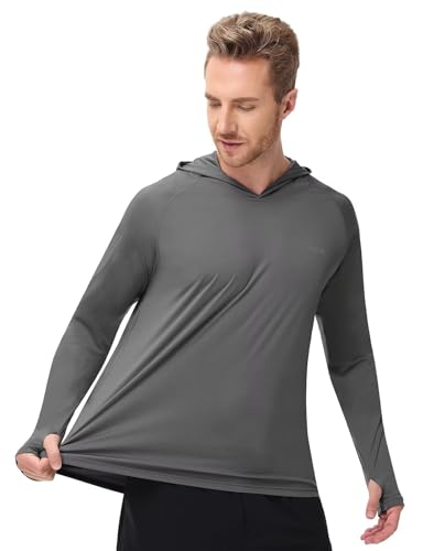 Mens Long Sleeve Sun Shirt with Hood Mask UPF SPF UV Protection for Hiking Fishing Kayaking Summer Outdoor Activities3
