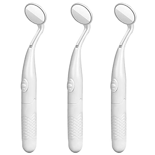 Xesscare 3 Pics Dental Mouth Mirror with LED Oral Mirror Anti-Fog Teeth Inspection Mirror Dentist-Level Packaging Bag Latest Upgraded 2021