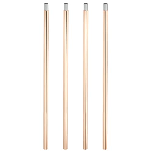 Image of PATIKIL Threaded Extension Rod, 4 Sets 12 inch M10 x 1mm Fine Thread Lamp Pipe with Lamp Pipe Nipples for Pendant Light Island Lighting Chandeliers Stems, Light Gold