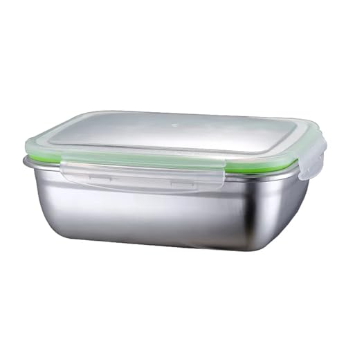 SUBLXPoten Recipiente de alimentos de acero inoxidable Caja Bento De Acero Inoxidable For Guardar Alimentos, Sellada A Prueba Fugas, For Viajes, Refrigerador Y Congelador, 4 Unidades(850ml)