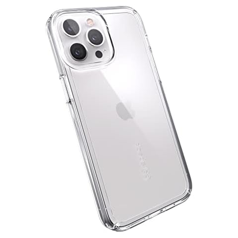 Speck Clear iPhone 13 Pro Max Case - Slim, Drop Protection - for iPhone 13 Pro Max & iPhone 12 Pro Max - Scratch Resistant, Anti-Yellowing, Anti-Fade 6.7 Inch Phone Case - GemShell Clear Cover