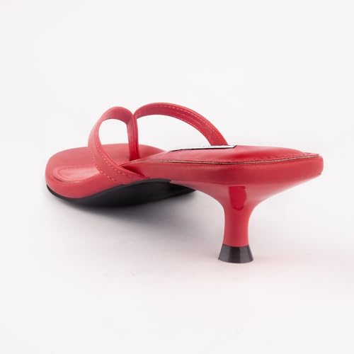 Image of STUNAHOME Kitten Heels Sandals for Women Cute Summer Square Open Toe 1.4 Inches Comfortable Thong Flip Flop Heels