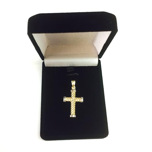 14k Yellow Gold Twisted Cable Cross Mens Pendant, 25 X 15 mm3