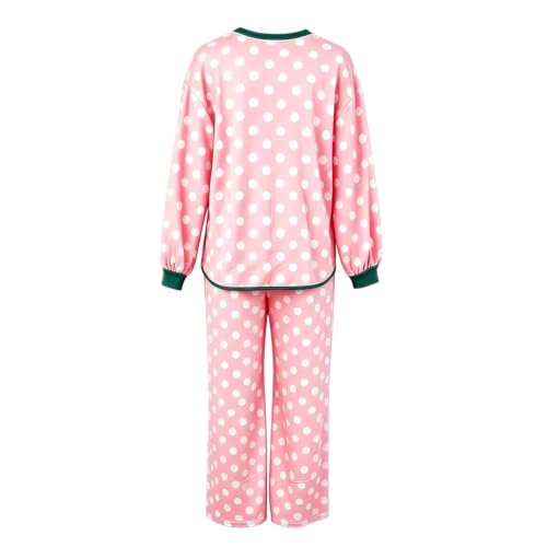 WWPPAION Polka Dot Outfits For Women Two Piece Fleece Winter Lounge Sets - image 2