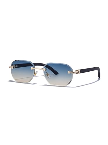 Image of Rimless Sunglasses for Men&Women with Narrow Face Fashion Frameless Shades(3050)