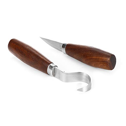 Juego de 2 piezas de acero inoxidable para tallar madera con mangos cómodos 3