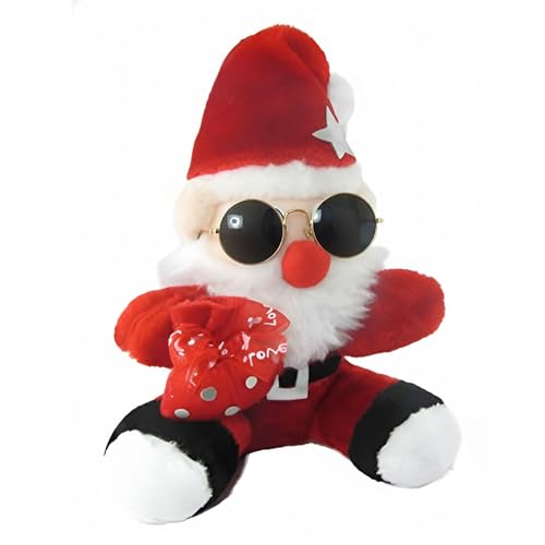 Image of Tickles Santa Claus Wearing Sunglasses Soft Stuffed Plush Toy for Kids Boys & Girls Christmas Day (Size: 30 cm Color: Red)