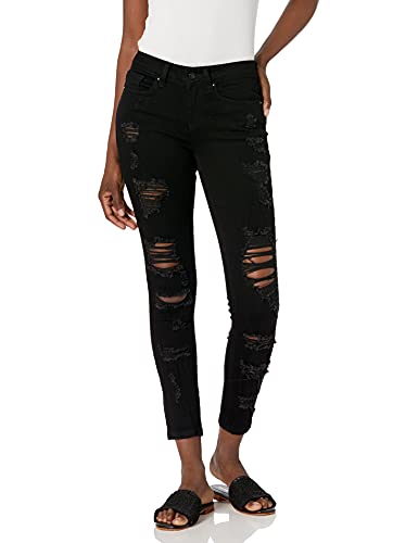 dollhouse Women's Skinny Jeans with Heavy Destruction
