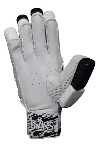 Image of BAS Vampire Elite Cricket Batting Gloves Black White for Men Right Handed