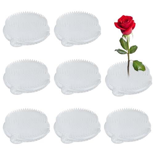 Murtenze 8 Pieces Plastic Flower Frog, Clear Pin Holders - Versatile Flower Arranger Frogs for Japanese Decorations, Floral Arrangements, Plant Decorations 2.75