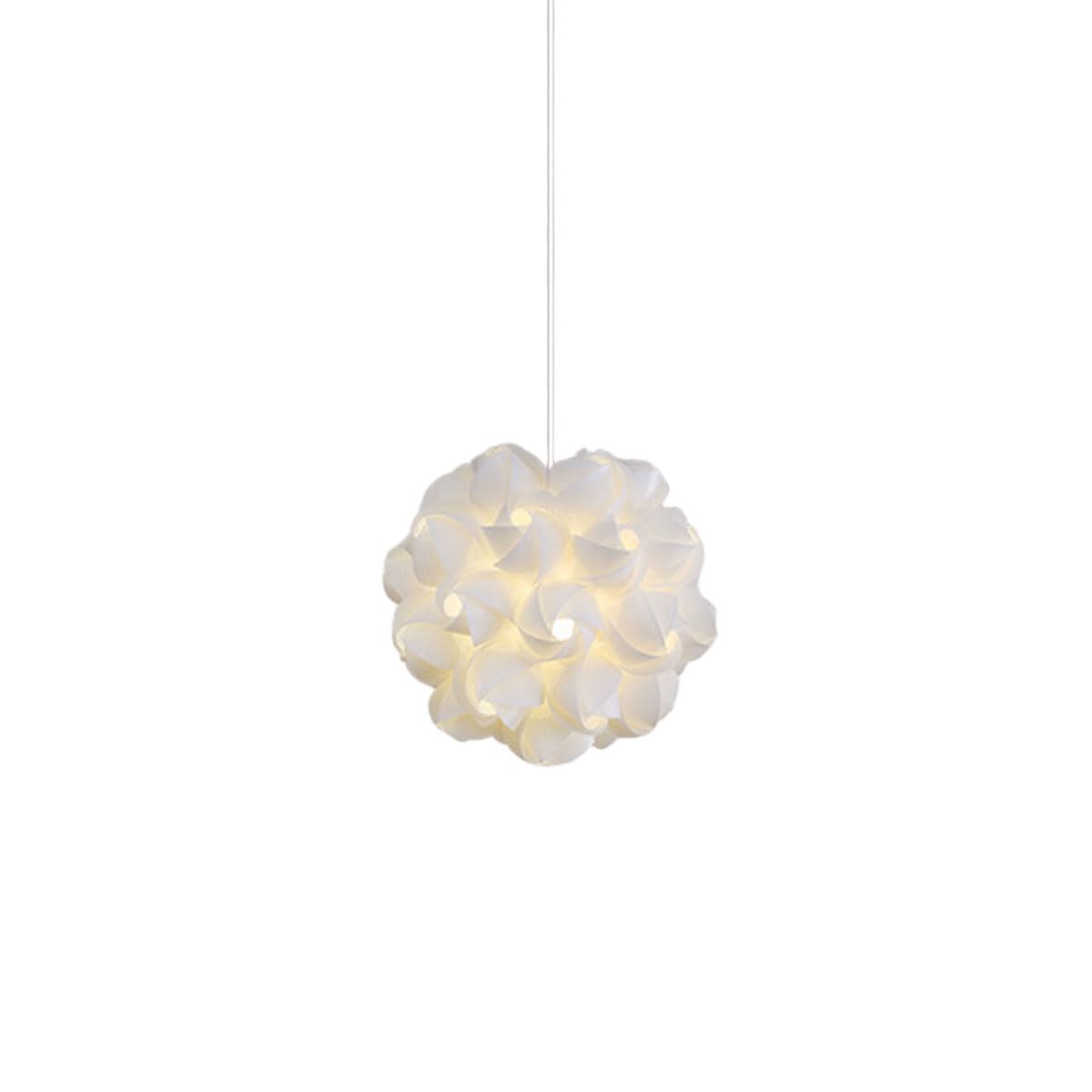 HXYSXHJUO Artistic Modern Style Hanging Lamp White, Blue, Pink Flower Spherical Shape Pendant Light Creative PP Wrought Iron Material Chandelier Suitable For Living Room Bedroom Dining Kitchen Co