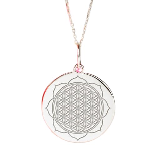 Fleur de Vie argent 925 pendentif délicat LKBEADS avec chaîne de 45 cm