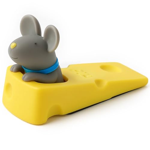 DomeStar Cute Mouse Stopper, Gray Mouse Door Stop Decorative Animal Doorstop Door Wedge