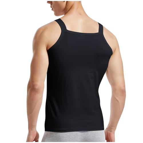 Finelylove Mens Tank Top Undershirt G-Unit Style Summer Tank Tops Square Cut Muscle Rib A-Shirt Gym Muscle Tank Top3