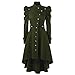 Xmiral Giacca da Donna Vintage Steampunk Soprabito Gotico Retro Cappotto Lungo (L,Verde)