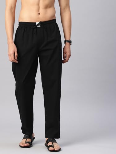 Image of Majestic Man Men Mid Rise Comfort Fit Solid Pure Cotton Casual Style Lounge Pants