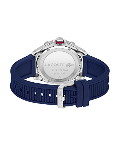 Lacoste Men's Stainless Steel Quartz Watch With Silicone Strap, Blue, 22 (Model: 2011154) #TOP2