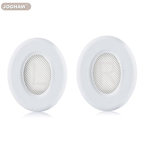 Image of Full Cooling Gel Replacement Earpads for Bose QuietComfort QC35 Headphones Ear Pads Cushions with Breathable Ice Silk Fabric, High-Density Noise Cancelling Foam - White