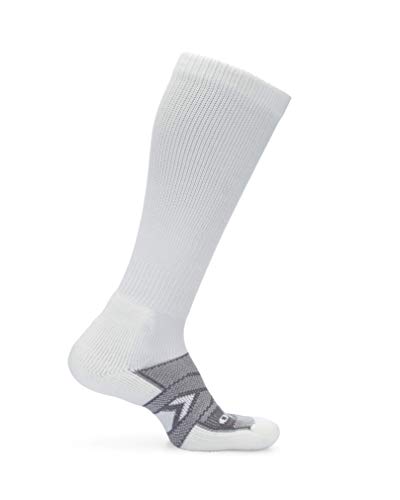 Thorlos Unisex Adult's 12 Hour Shift Thick Padded Over-The-Calf Work Socks, Black/Grey Large