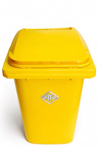 Image of OTTO Plastic Manual-Lift Garbage Waste Dustbin with Wheels 240 Ltr Yellow