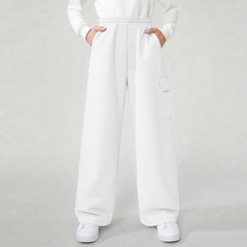 Baggy Cargo Sweatpants Boys Straight Wide Leg Open Bottom Casual Pants Elastic Waist Workout Athletic Joggers Fall Winter3