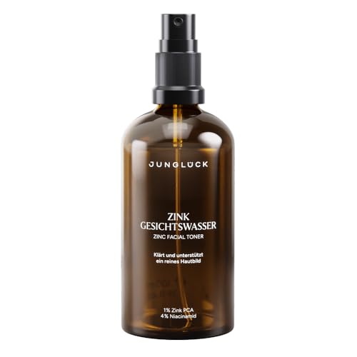 JUNGLÜCK Zink Gesichtswasser Spray - Vegan | Gesichtsreinigung mit BIO Schachtelhalm-Extrakt reguliert die Talgproduktion und klärt deine Haut porentief | Mit Zink und Niacinamid - 100ml