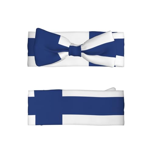 Finnish flag Prints Baby Bow Headband - Delicate Hair Accessories for Newborns, Infants, Toddlers - Skin-friendly Hairband2