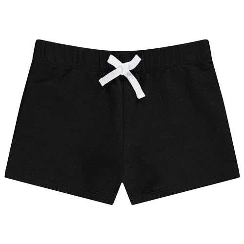 Image of BTween 4 Pack Girls Shorts, Cotton French Terry Shorts for Girls, Kids Summer Clothing