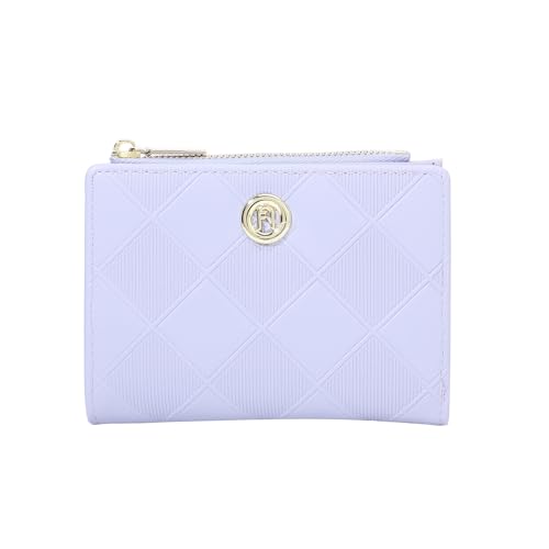 Carteiras dobráveis de couro minimalistas pequenas e finas para mulher, Roxo, Bonito