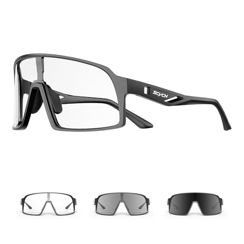 SCVCN Photochromic Cycling Glasses Men Women Mountain Bike