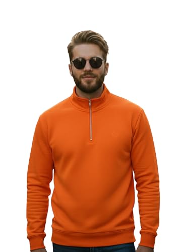 Image of Mack Jonney Men's Fleece Half-Zip High Neck Sweatshirt | Warm & Stylish Winter Wear -JM4380