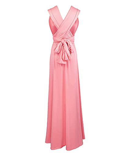Image of Sexyshine Women's Backless Gown Dress Convertible Multi-Way Wrap Halter Cocktail Dress Bandage Bridesmaid Long Dresses