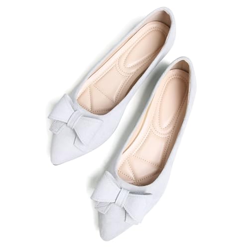Stunner Women's Bow Flats Comfortable Pointed Toe Slip On Ballet Flat Shoes